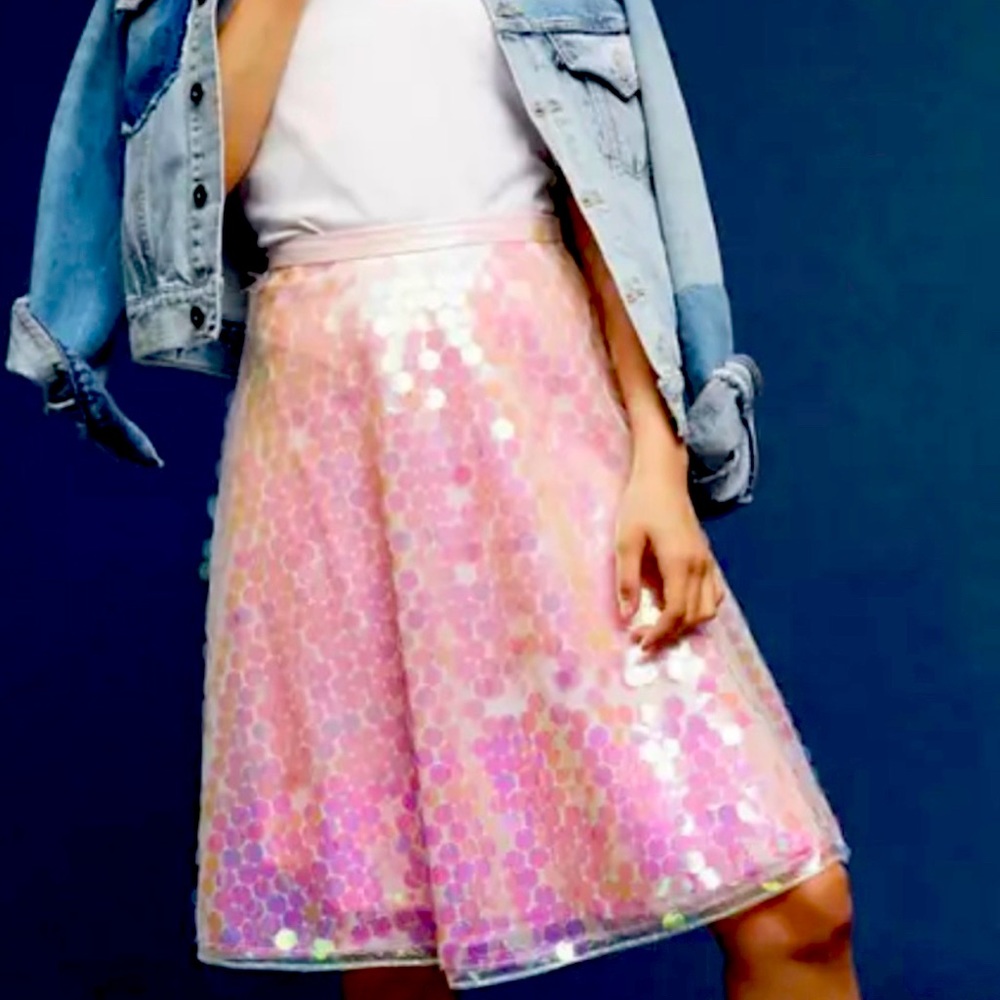 Eva Franco Anthropologie Iridescent Sequin Tulled Skirt. Size 0 #NWT #Rare